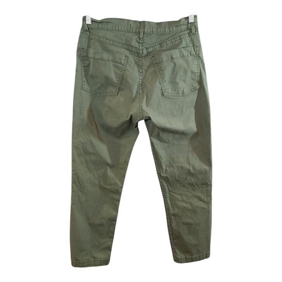 3x1 Sabine Tapered Stretch Twill Cropped Chino Pants in Moss Green Women's 25 - Picture 7 of 9